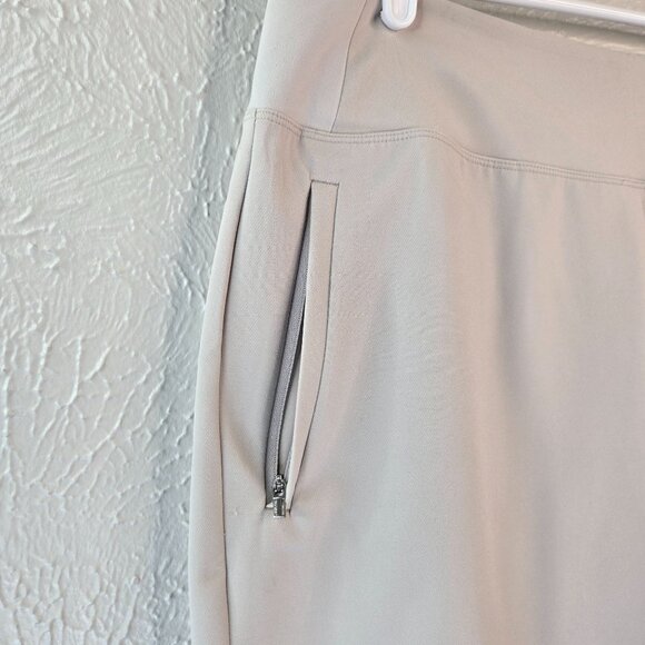 Athleta High Rise Pants Cream Pull On Athletic Workout Ankle Leg Plus Size 16 - Picture 11 of 12